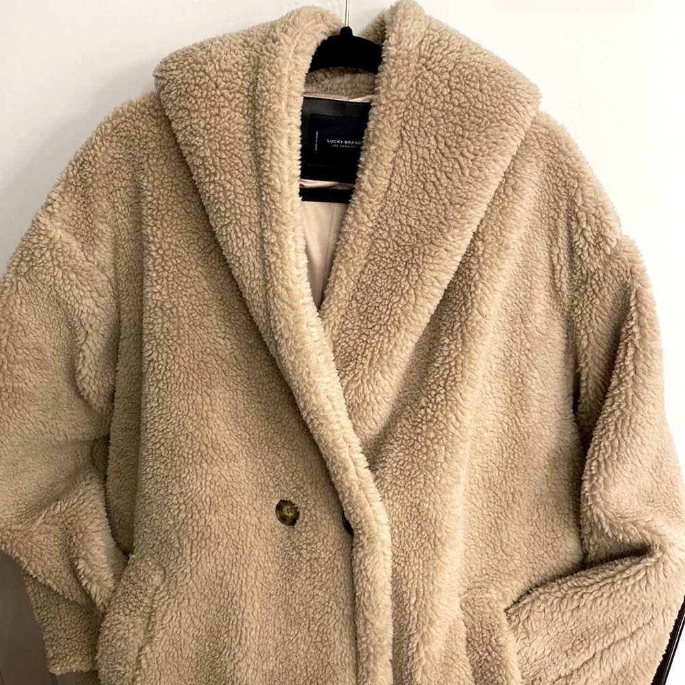 Lucky Brand Coat (Large) in Hazlenut/Cream Color